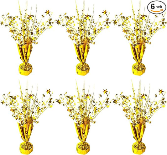 FUBININA 6 Pack Metallic Foil Spray Centerpiece Star Table Decoration Burst Table Centerpieces for Birthday New Years Nye ...